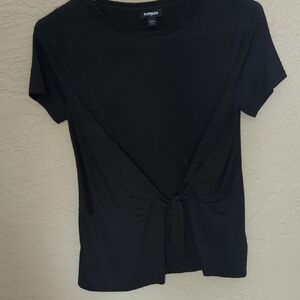 Express Black Tie-Front Women's Tee- XS